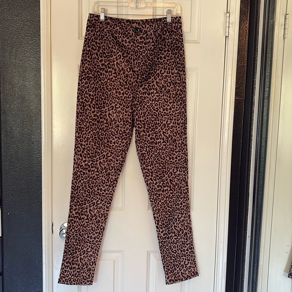 Collectif Leopard animal Print Pants Maddie velvet trousers rockabilly pinup